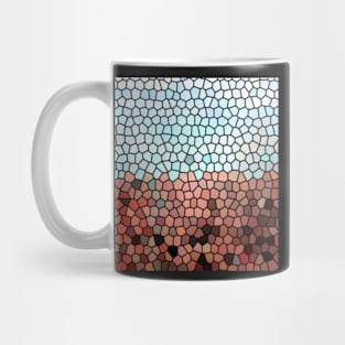 blue red brown mosaic Mug